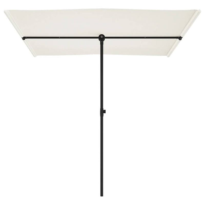 vidaXL Garden Parasol with Aluminium Pole 2x1.5 m Sand White