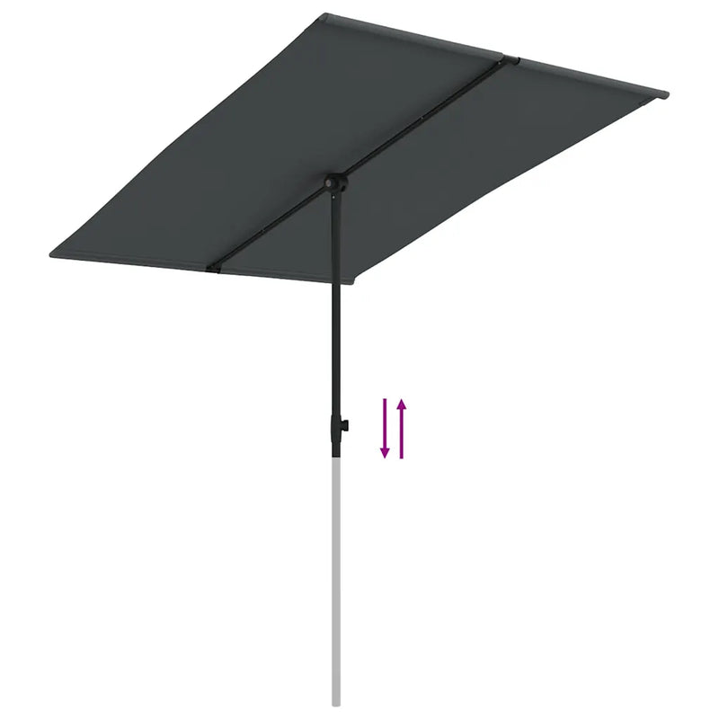 Garden Parasol with Aluminium Pole 2x1.5 m Anthracite