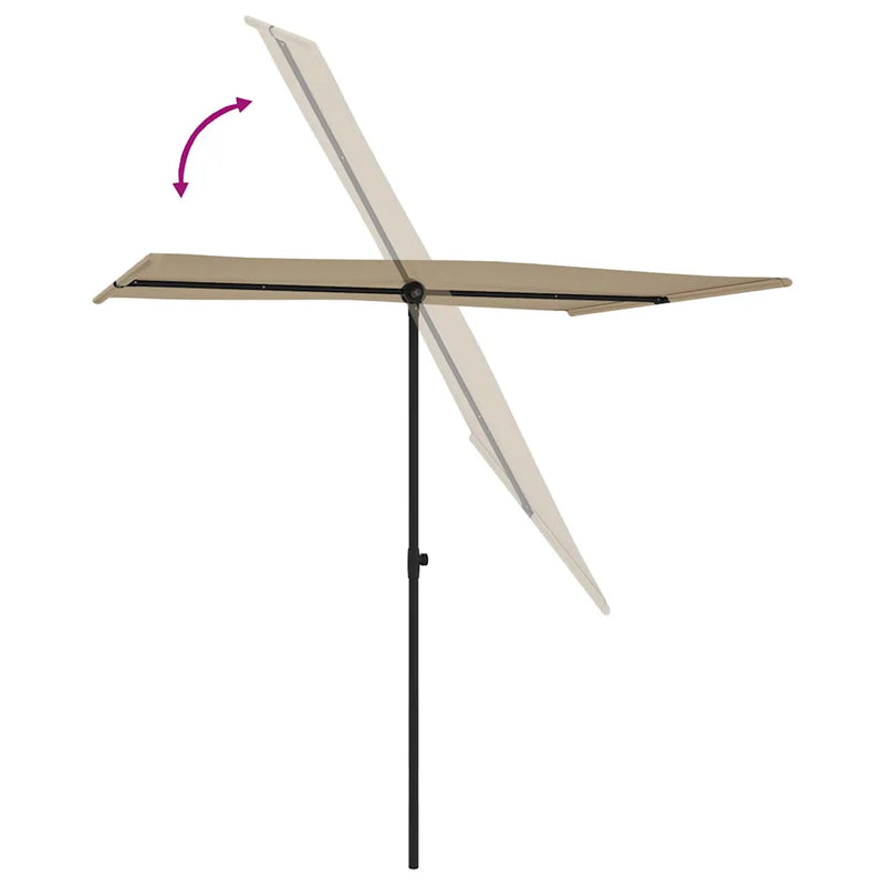 Garden Parasol with Aluminium Pole 2x1.5 m Taupe