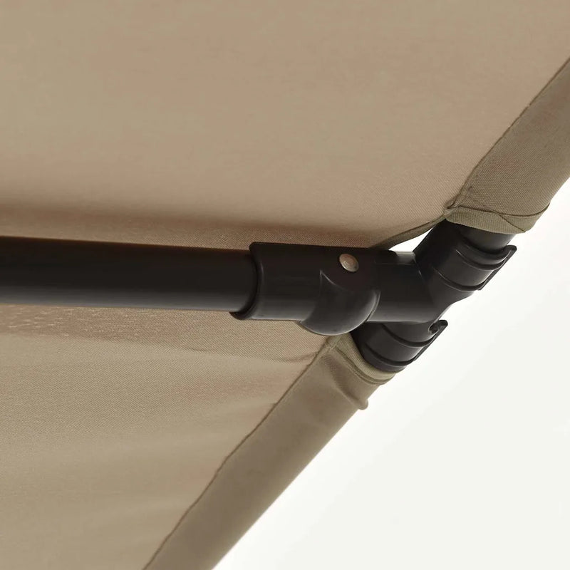Garden Parasol with Aluminium Pole 2x1.5 m Taupe
