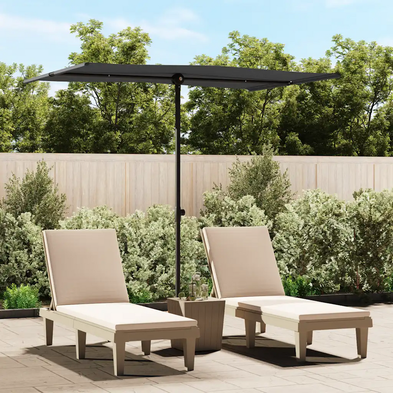 Garden Parasol with Aluminium Pole 2x1.5 m Black