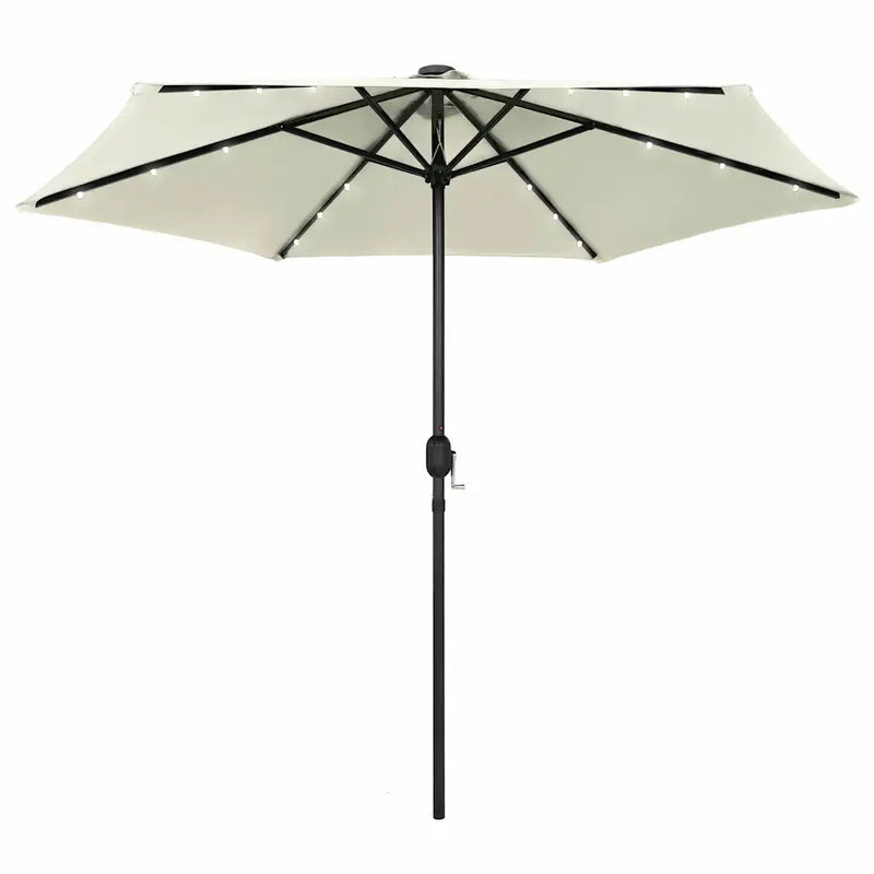 Garden Parasol with LED Lights&Aluminium Pole 270 cm Sand White