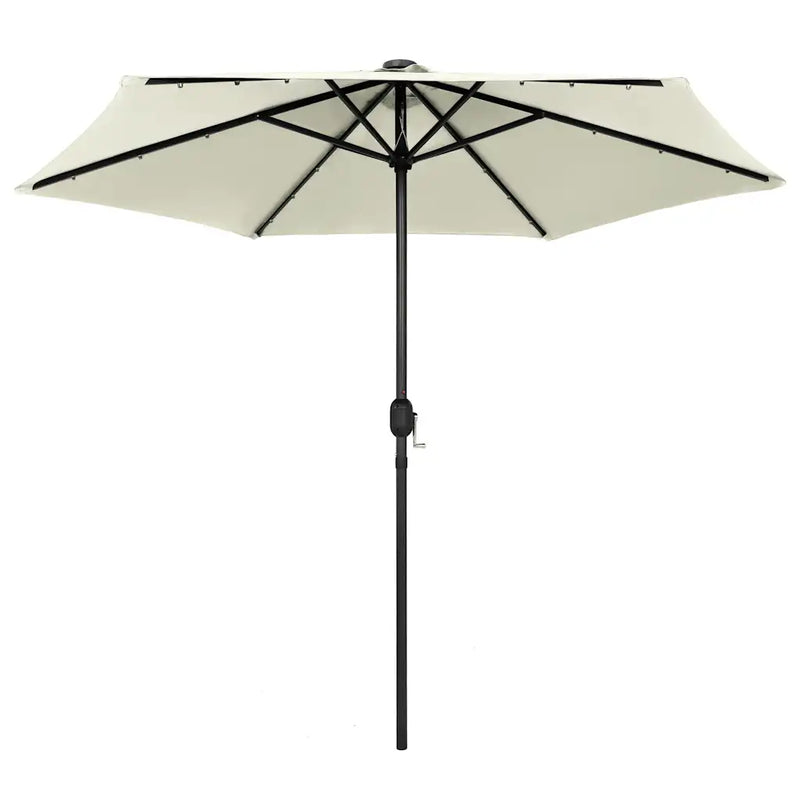 Garden Parasol with LED Lights&Aluminium Pole 270 cm Sand White