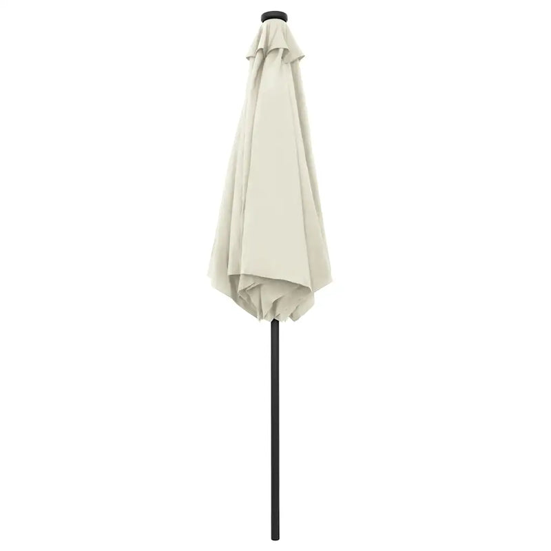 Garden Parasol with LED Lights&Aluminium Pole 270 cm Sand White
