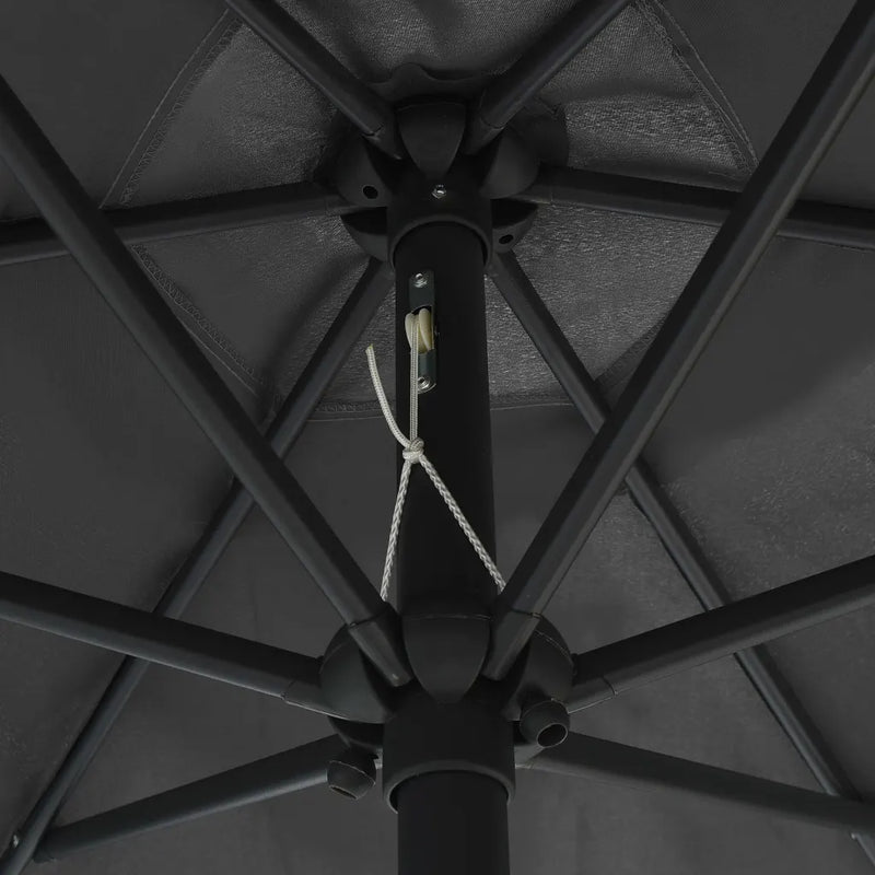 Garden Parasol with LED Lights&Aluminium Pole 270 cm Anthracite