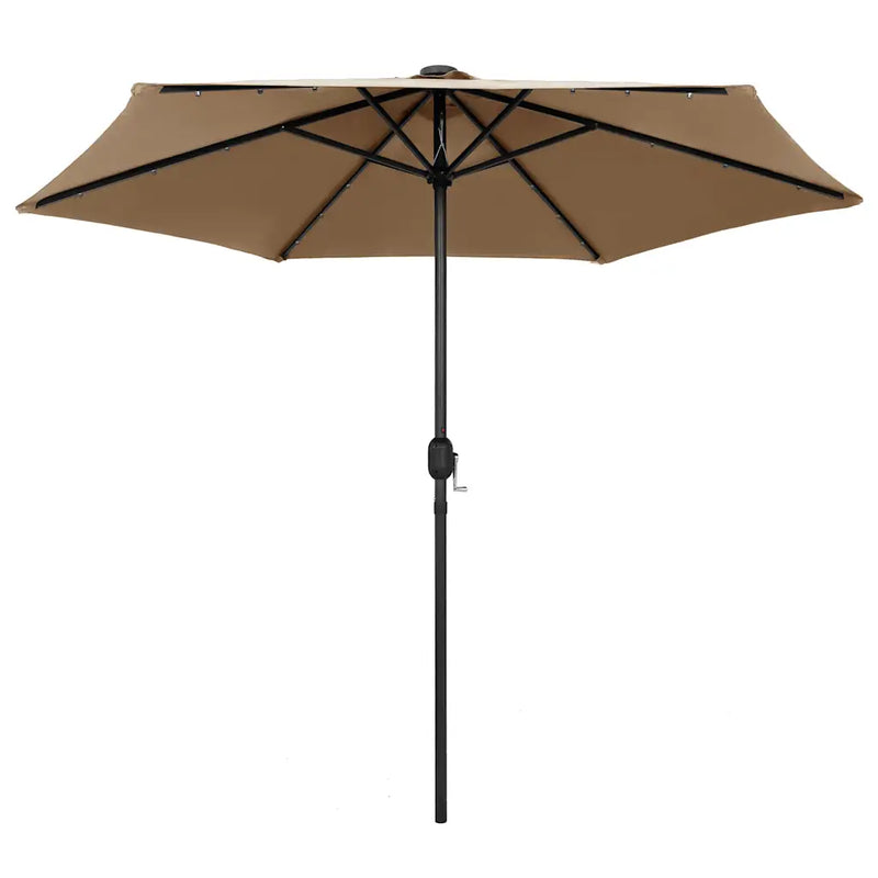Garden Parasol with LED Lights&Aluminium Pole 270 cm Taupe