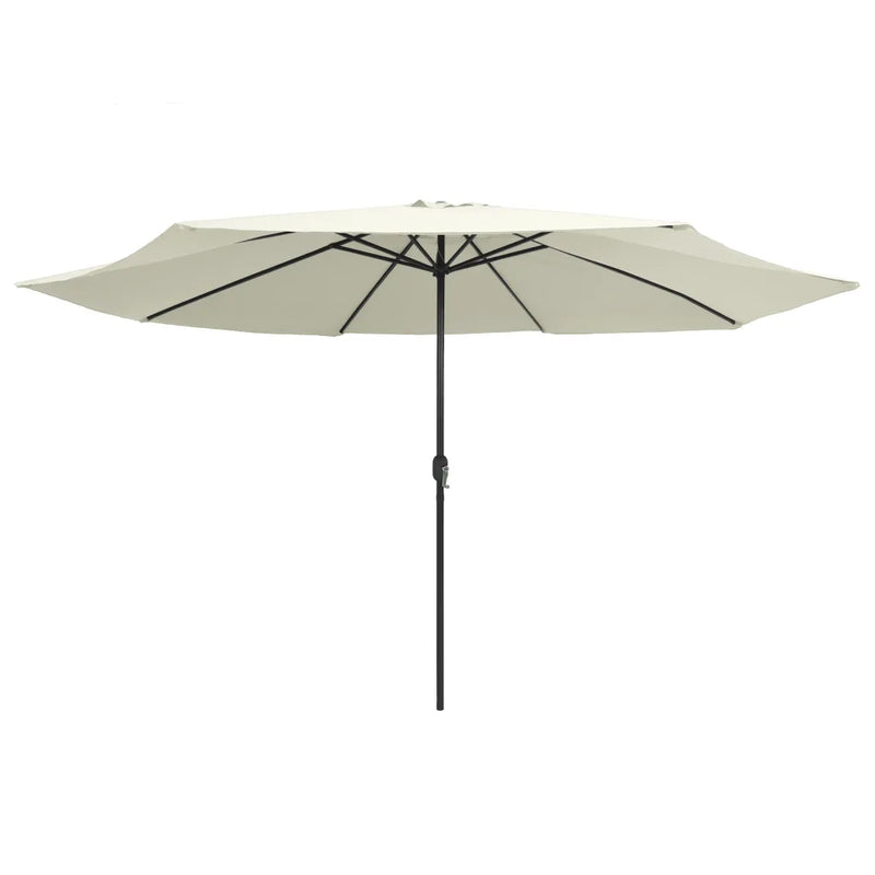 Garden Parasol with Metal Pole 390 cm Sand White
