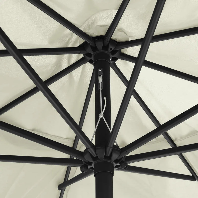Garden Parasol with Metal Pole 390 cm Sand White