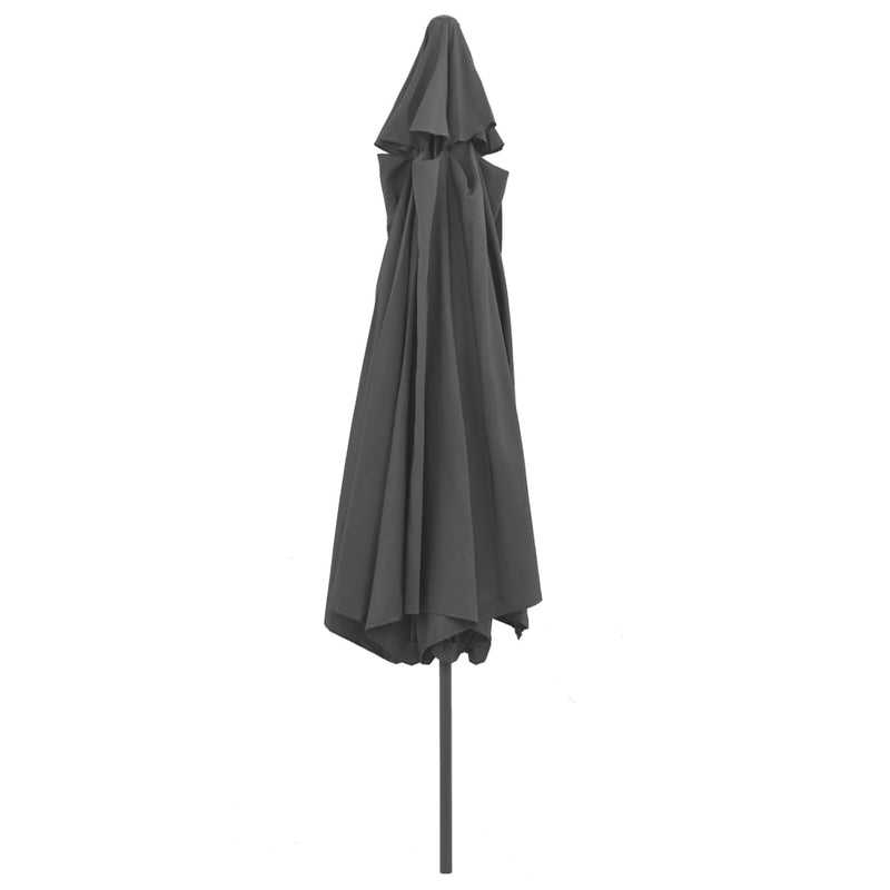 vidaXL Garden Parasol with Metal Pole 390 cm Anthracite