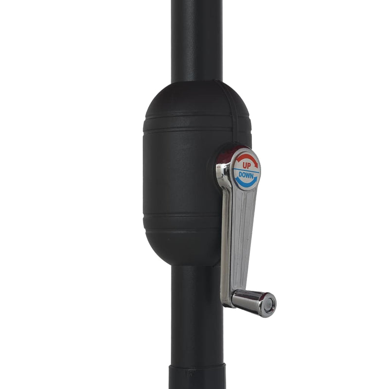 vidaXL Garden Parasol with Metal Pole 390 cm Black