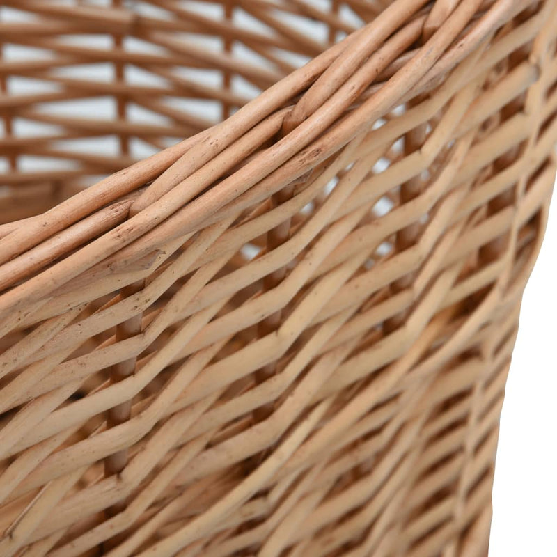 vidaXL Firewood Basket with Carrying Handles 56x40x28 cm Natural Willow