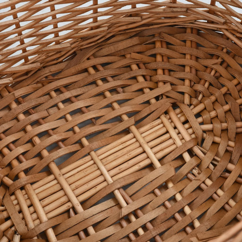 vidaXL Firewood Basket with Carrying Handles 56x40x28 cm Natural Willow