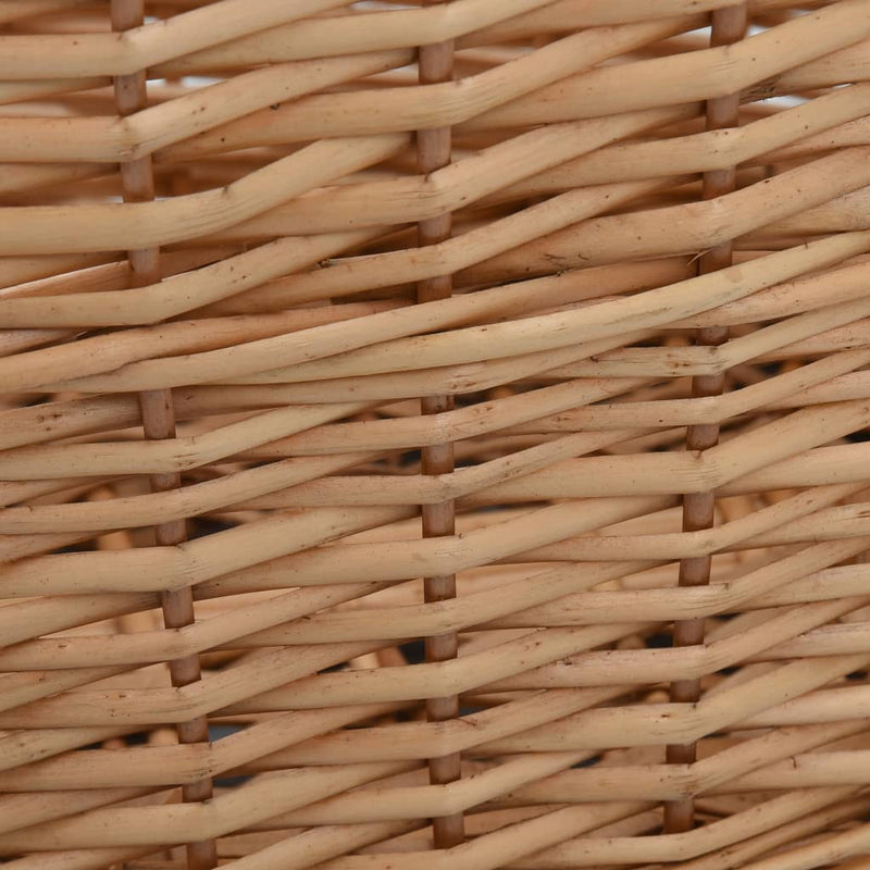 vidaXL Firewood Basket with Carrying Handles 56x40x28 cm Natural Willow