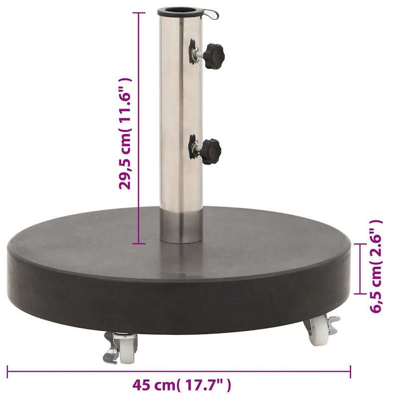 Parasol Base Granite 30 kg Round Black