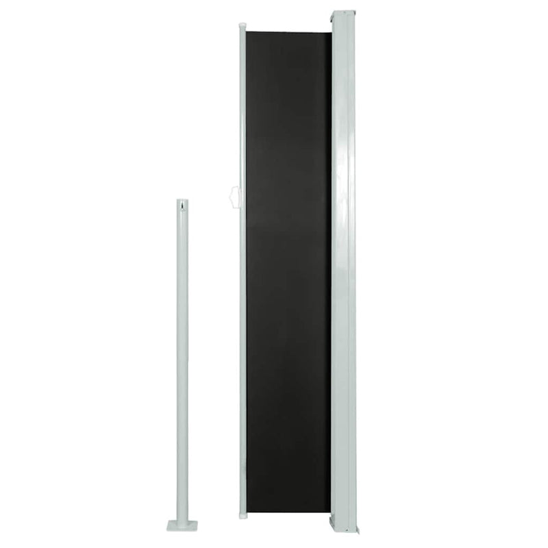 vidaXL Patio Retractable Side Awning 100x500 cm Black