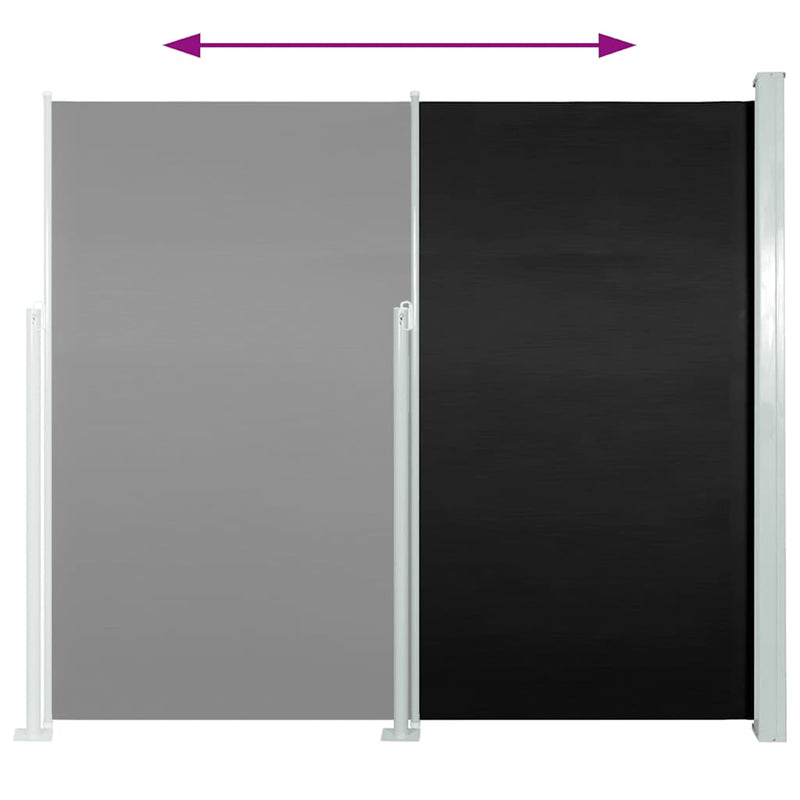 vidaXL Patio Retractable Side Awning 100x500 cm Black