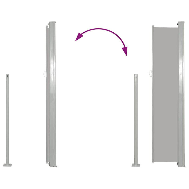 vidaXL Patio Retractable Side Awning 100x500 cm Grey
