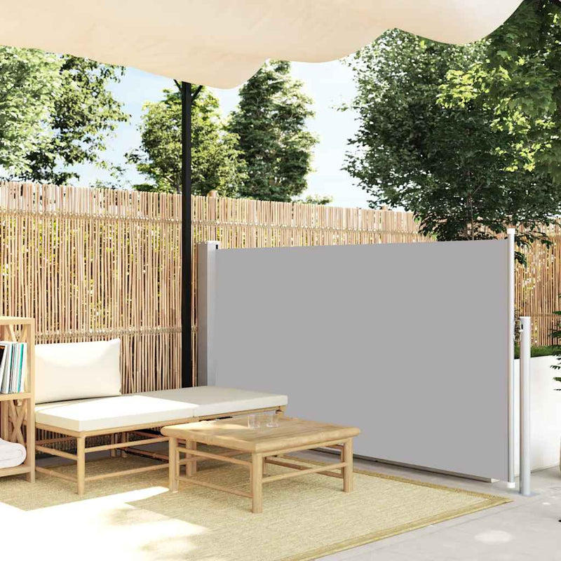 vidaXL Patio Retractable Side Awning 100x500 cm Grey
