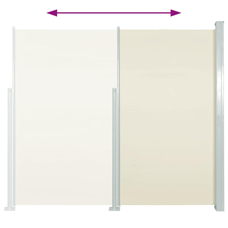 vidaXL Patio Retractable Side Awning 120x500 cm Cream