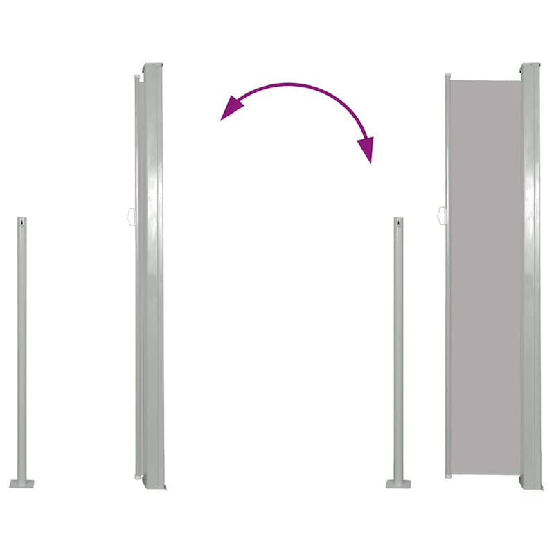 vidaXL Patio Retractable Side Awning 120x500 cm Grey