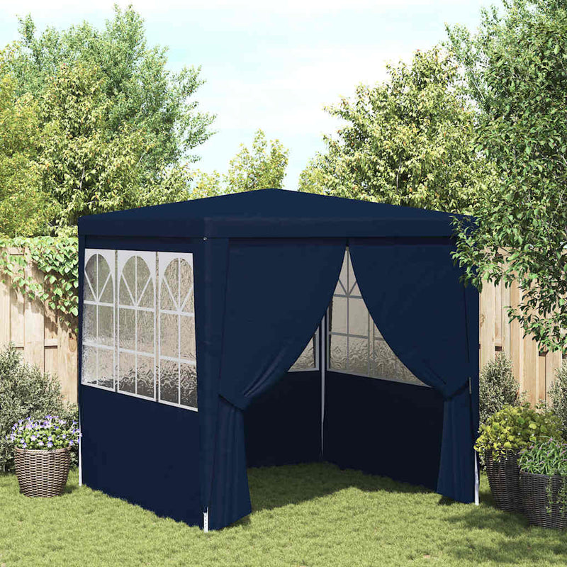 vidaXL Professional Party Tent with Side Walls 2.5x2.5 m Blue 90 g/m²