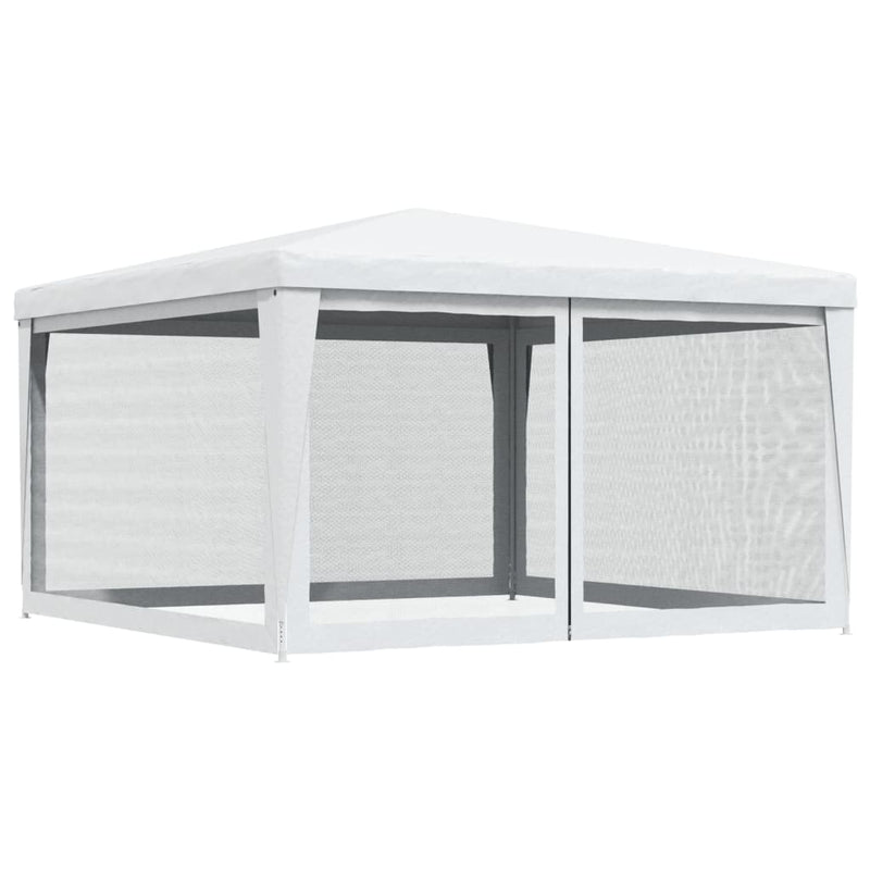 vidaXL Party Tent with 4 Mesh Sidewalls 4x4 m White