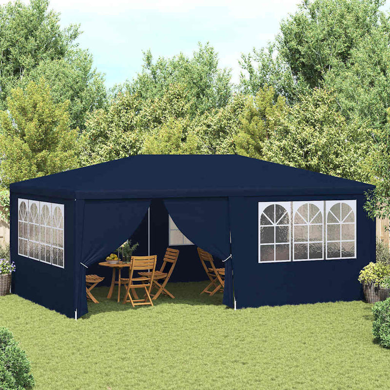 vidaXL Professional Party Tent with Side Walls 4x6 m Blue 90 g/m²