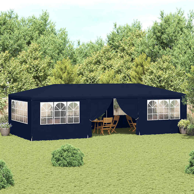 vidaXL Professional Party Tent with Side Walls 4x9 m Blue 90 g/m²