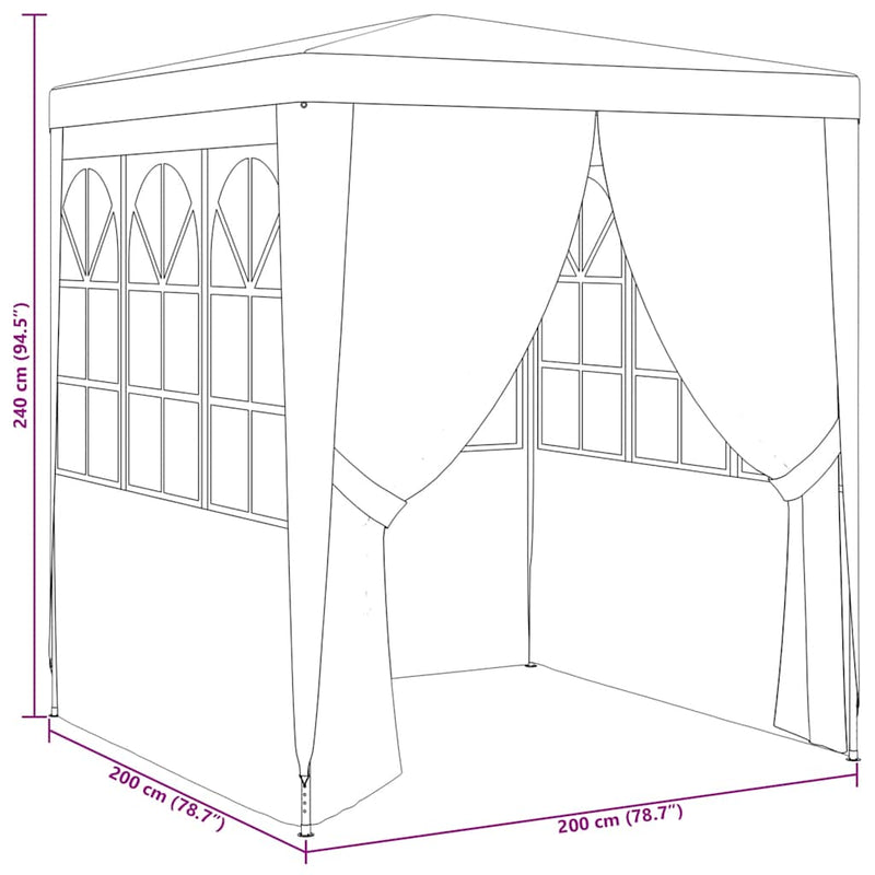 vidaXL Professional Party Tent with Side Walls 2x2 m Green 90 g/m²