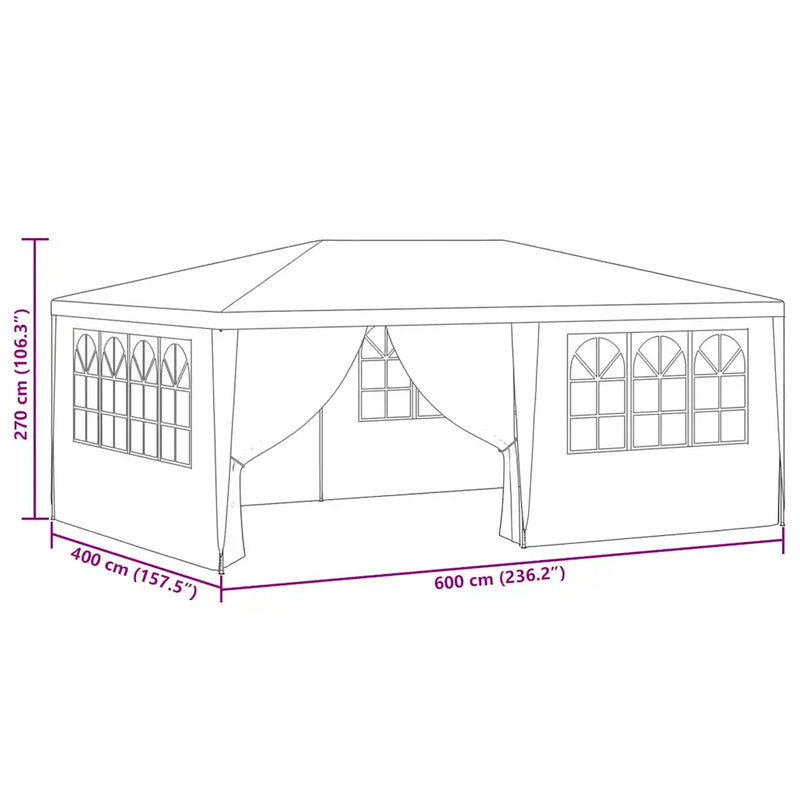 Professional Party Tent with Side Walls 4x6 m Green 90 g/m��
