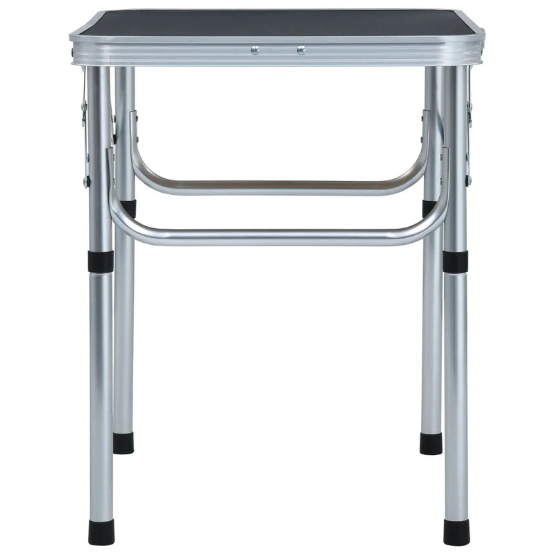 Folding Camping Table Grey Aluminium 60x45 cm