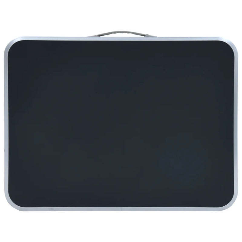 Folding Camping Table Grey Aluminium 60x45 cm