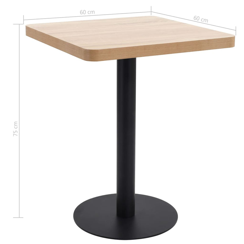 Bistro Table Light Brown 60x60 cm MDF