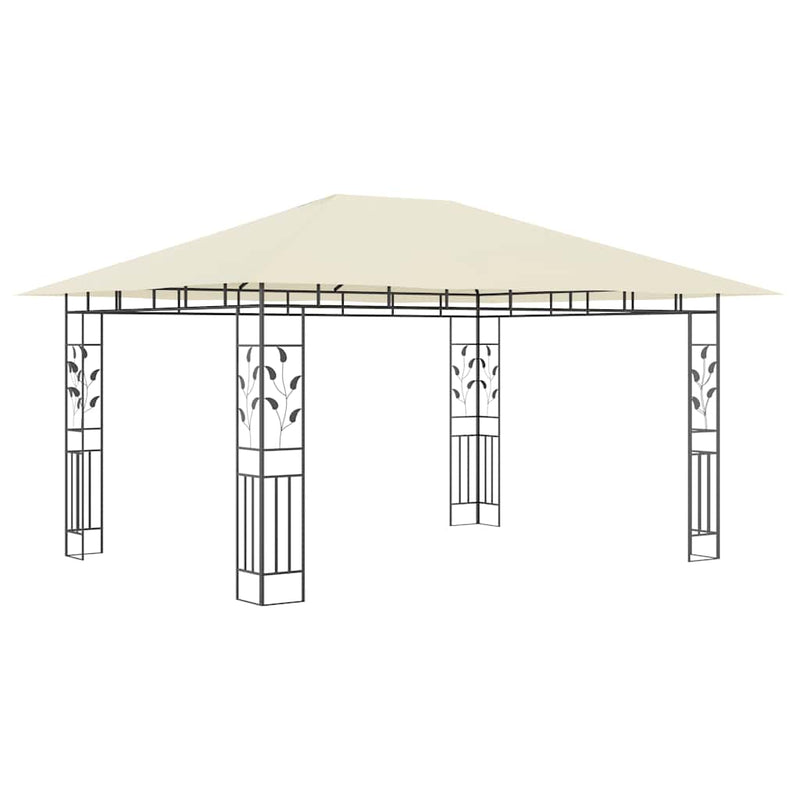 vidaXL Gazebo with Mosquito Net 4x3x2.73 m Cream 180 g/m²