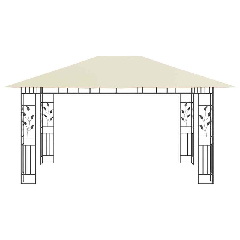 vidaXL Gazebo with Mosquito Net 4x3x2.73 m Cream 180 g/m²
