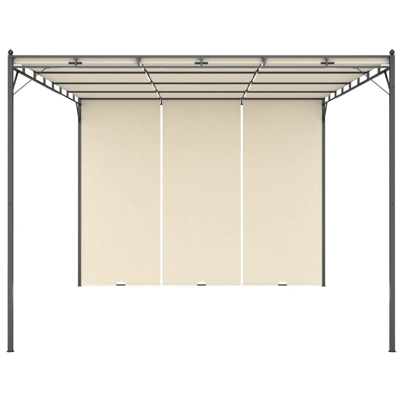 Garden Gazebo with Side Curtain 4x3x2.25 m Cream