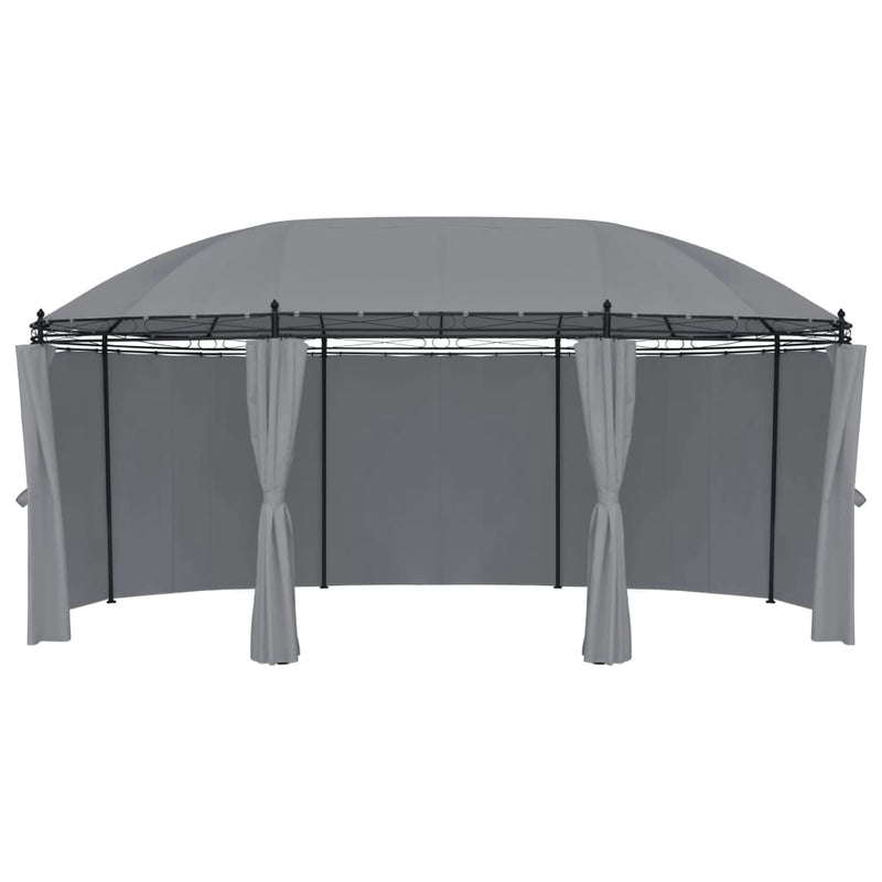 Gazebo with Curtains 520x349x255 cm Anthracite