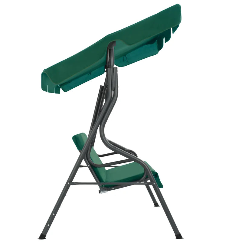 Garden Swing Bench Green 170x110x153 cm Fabric