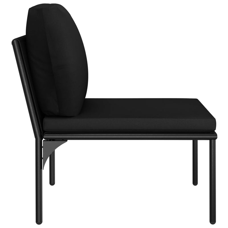 6 Piece Garden Lounge Set with Cushions Black PVC