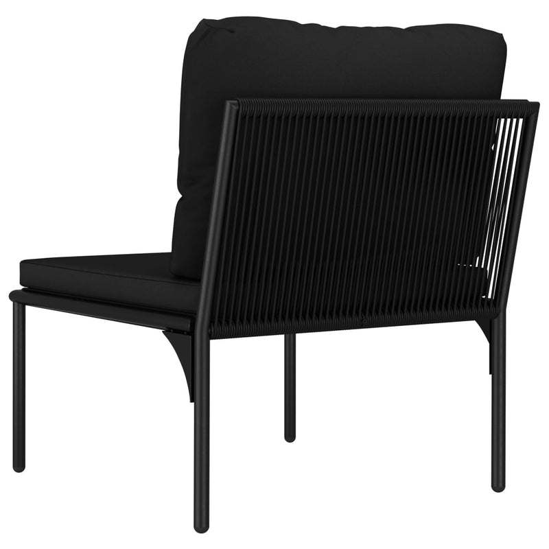 vidaXL 6 Piece Garden Lounge Set with Cushions Black PVC