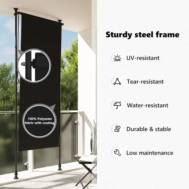 Outdoor Roller Blind 120x270 cm Anthracite
