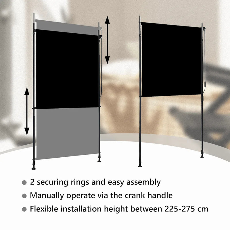 Outdoor Roller Blind 120x270 cm Anthracite