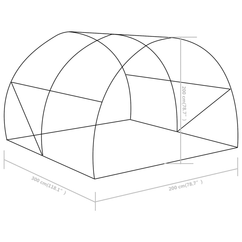 vidaXL Greenhouse 6 m² 3x2x2 m