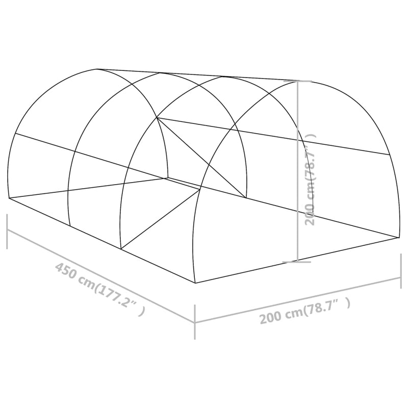 vidaXL Greenhouse 9 m² 4.5x2x2 m