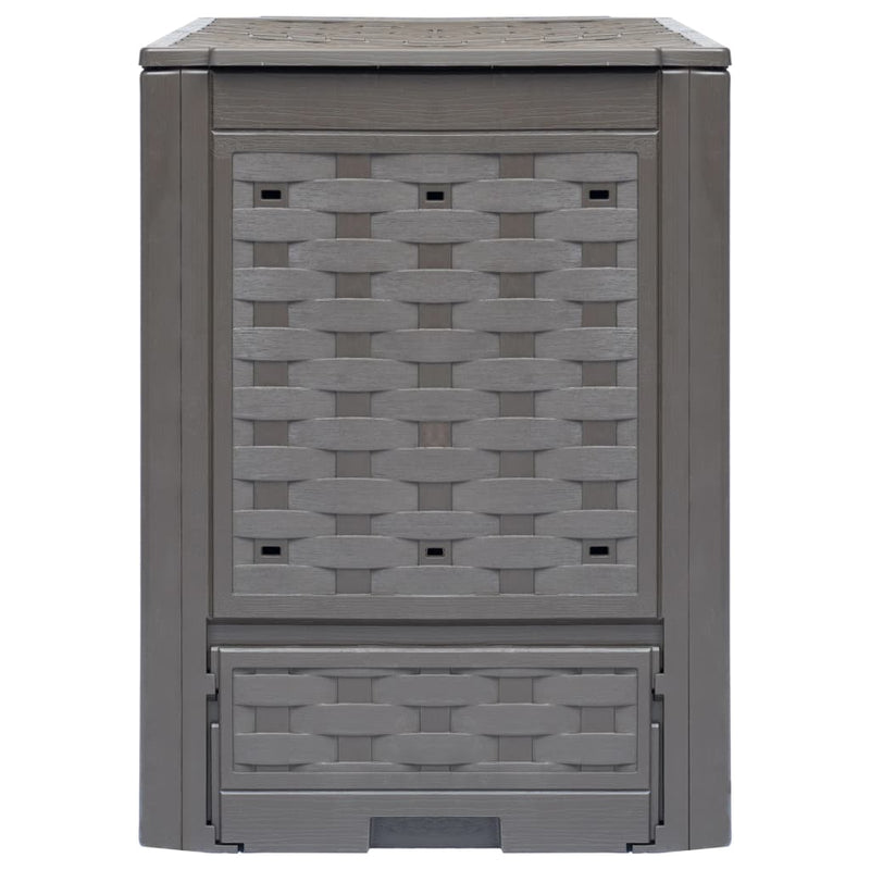 vidaXL Garden Composters 3 pcs Brown 60x60x83 cm 900 L Plastic Rattan