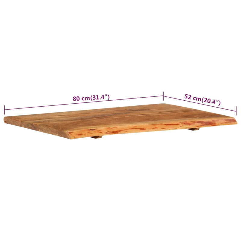 Bathroom Vanity Top Solid Acacia Wood 80x52x2.5 cm