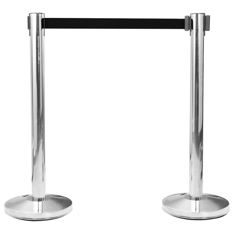 vidaXL Retractable Belt Barrier 200 cm Black