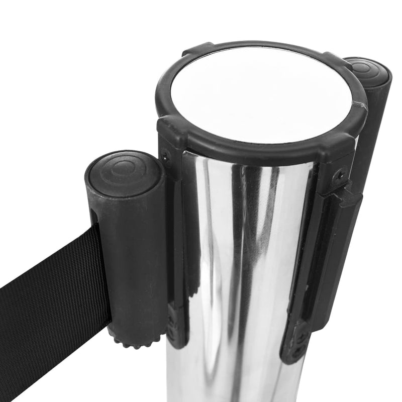 vidaXL Retractable Belt Barrier 200 cm Black