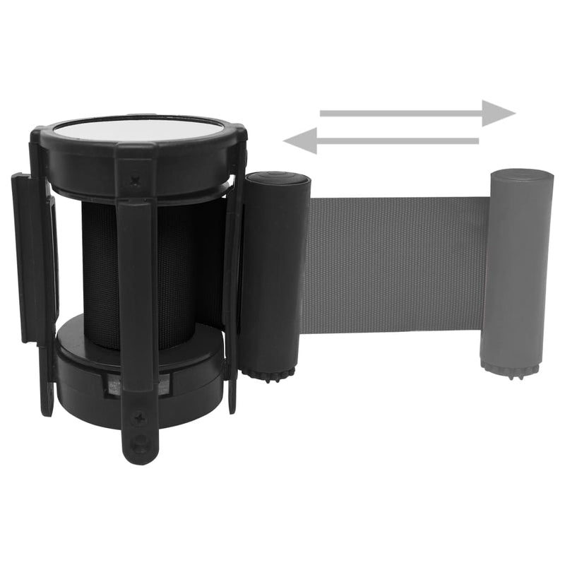 vidaXL Retractable Belt Barrier 200 cm Black
