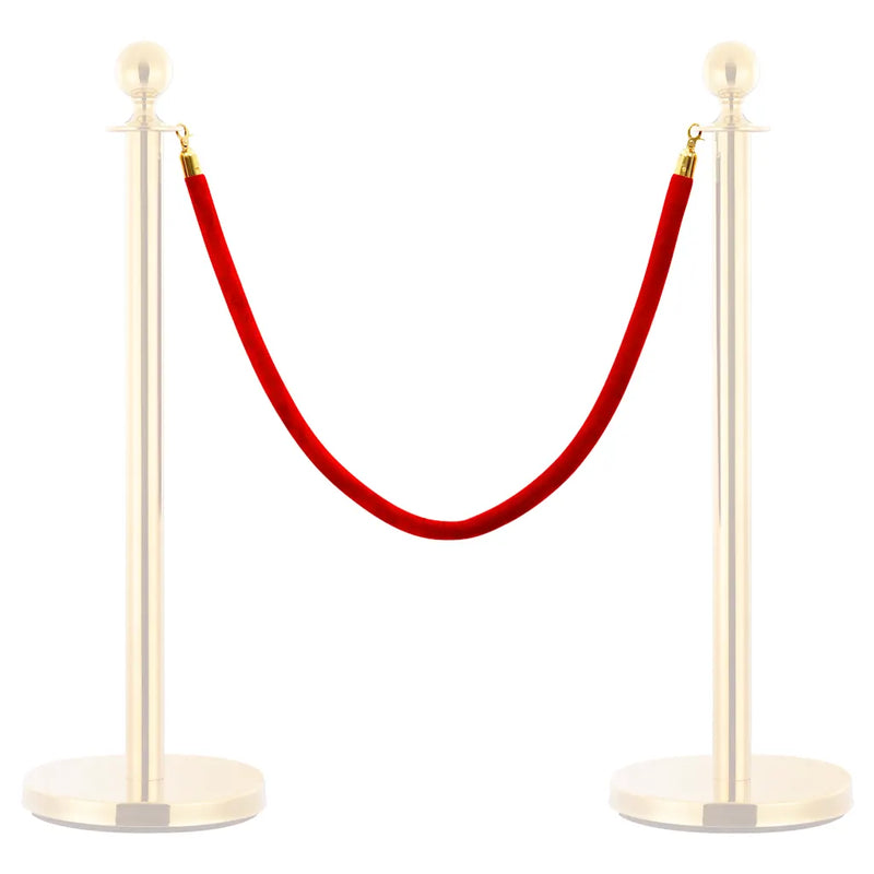 Stanchion Stand Rope Red and Golden Velvet